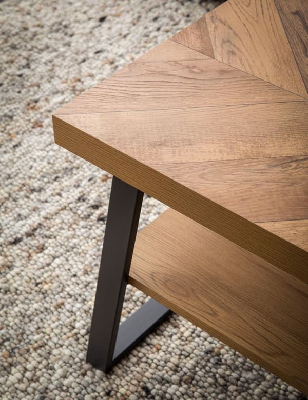Rootz rektangulær sofabord - moderne softs - brunt, sort look - rigelig opbevaring - 100 cm x 40 cm x 41 cm