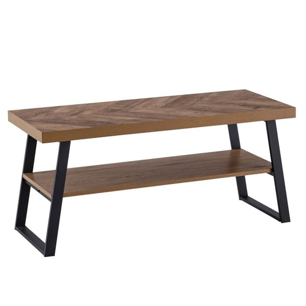 Rootz rektangulær sofabord - moderne softs - brunt, sort look - rigelig opbevaring - 100 cm x 40 cm x 41 cm