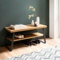 Miniatyrbillede 8 af 11: Rootz rektangulær sofabord - moderne softs - brunt, sort look - rigelig opbevaring - 100 cm x 40 cm x 41 cm