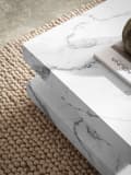Miniatyrbillede 6 af 6: Rootz Square Sofabord - Moderne marmorbord - Hvid stuebord - Anti -slip puder - 60 cm x 60 cm x 34 cm