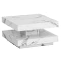 Miniatyrbillede 1 af 6: Rootz Square Sofabord - Moderne marmorbord - Hvid stuebord - Anti -slip puder - 60 cm x 60 cm x 34 cm