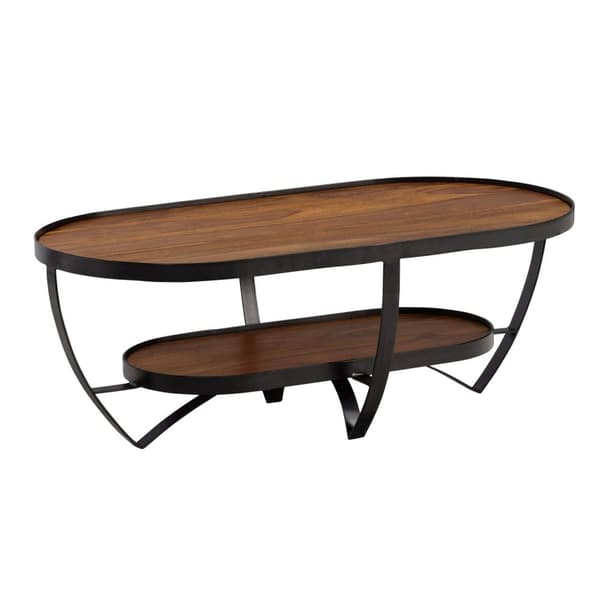 Rootz tyylikäs soikea sohvapöytä - moderni muotoilu - puinen pöytä - ylimääräinen säilytystila - 100 cm x 50 cm x 37,5 cm