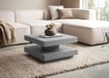Miniatyrbillede 3 af 6: Rootz Square sofabord - Moderne centerbord - Matt Concrete Design - Rigelig opbevaring - 60 cm x 60 cm x 34 cm