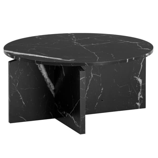 Rootz Moderne sofabord - Round Table - Center Table - Elegant Marble Look - 70 cm x 70 cm x 33 cm