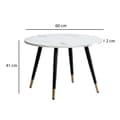 Miniatyrbild 3 av 5: Rootz Modern Round soffbord - Accentbord - vardagsrumsbord - vitt look - Elegant design - 60 cm x 60 cm x 41 cm