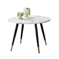 Miniatyrbild 1 av 5: Rootz Modern Round soffbord - Accentbord - vardagsrumsbord - vitt look - Elegant design - 60 cm x 60 cm x 41 cm