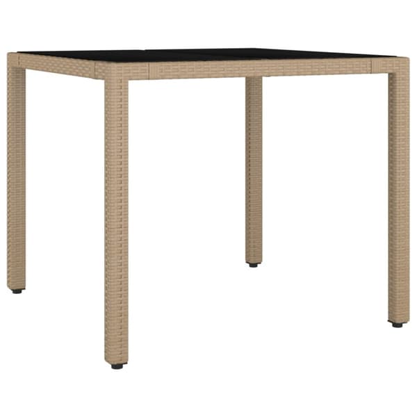 Matgrupp för trädgården 3 delar med dynor beige konstrotting