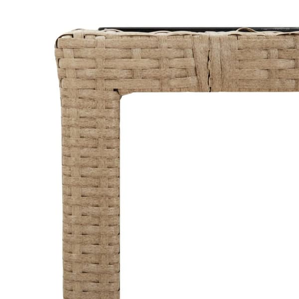 Matgrupp för trädgården 3 delar med dynor beige konstrotting