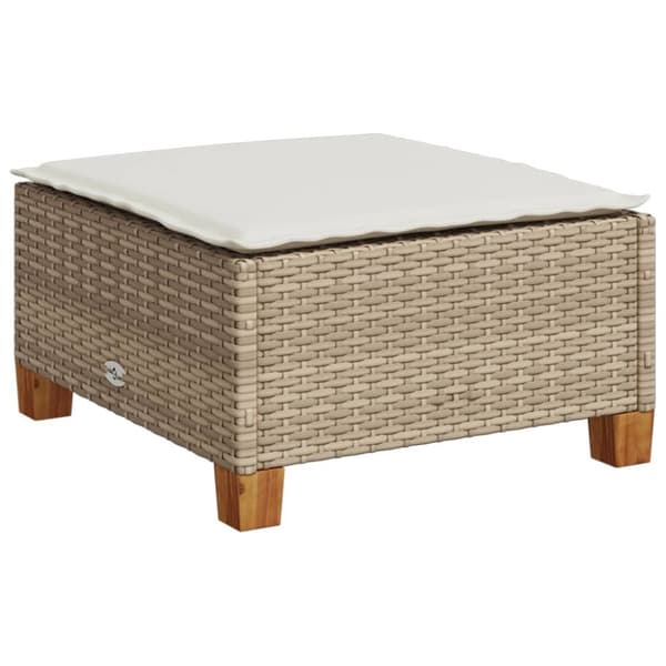 Soffgrupp för trädgård med dynor 4 delar beige konstrotting