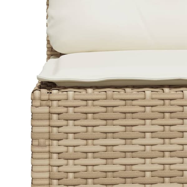 Soffgrupp för trädgård med dynor 4 delar beige konstrotting