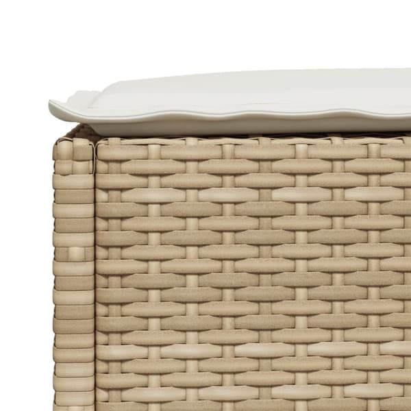 Soffgrupp för trädgård med dynor 4 delar beige konstrotting