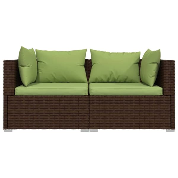 Soffa 2-sits med dynor konstrotting brun