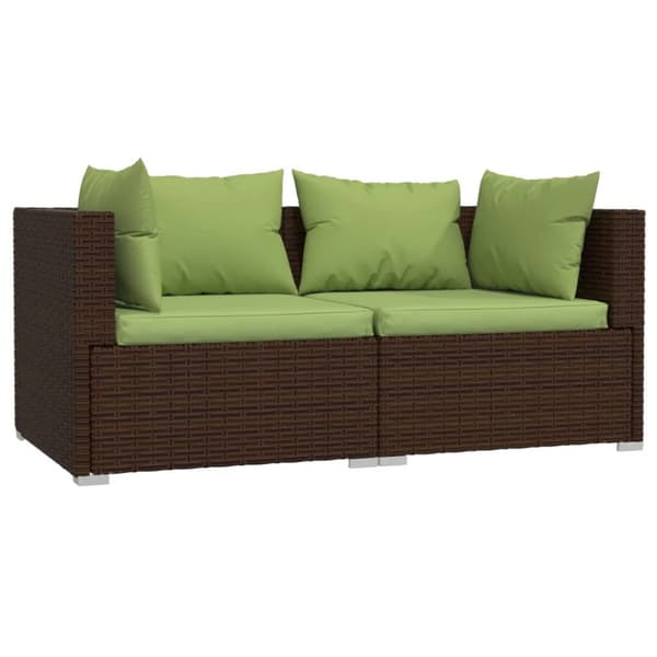 Soffa 2-sits med dynor konstrotting brun