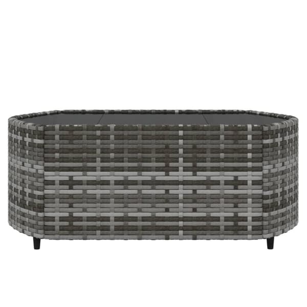 Loungegrupp med dynor 4 delar konstrotting grå