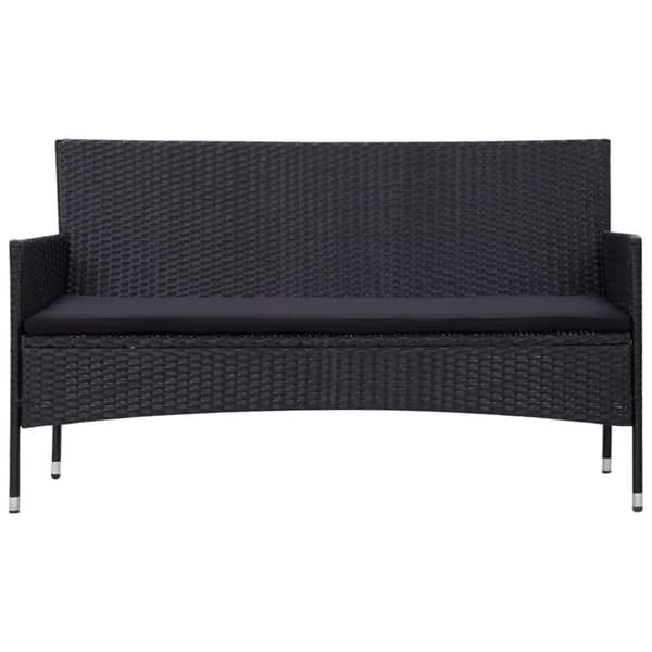 Loungegrupp med dynor 5 delar konstrotting svart