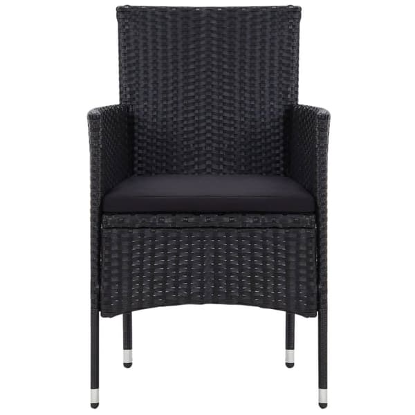 Loungegrupp med dynor 5 delar konstrotting svart