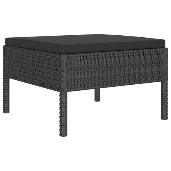 Loungegrupp med dynor 6 delar svart konstrotting