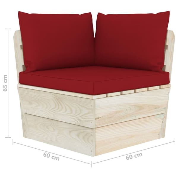 Pallsoffa 2-sits med dynor granträ