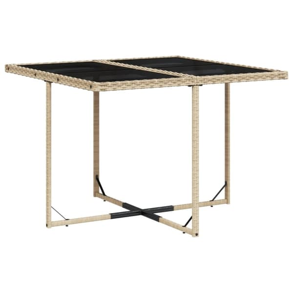 Matgrupp för trädgården med dynor 5 delar beige konstrotting