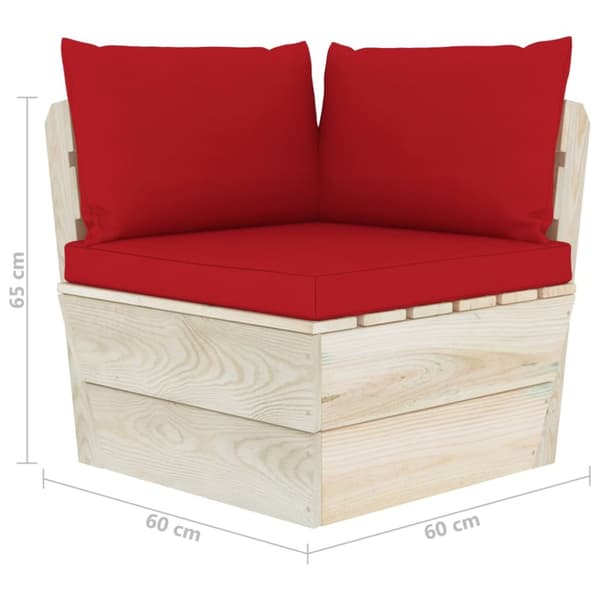 Pallsoffa 2-sits med dynor granträ