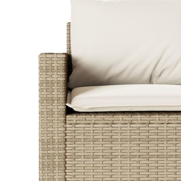 Matgrupp för trädgården med dynor 2 delar beige konstrotting