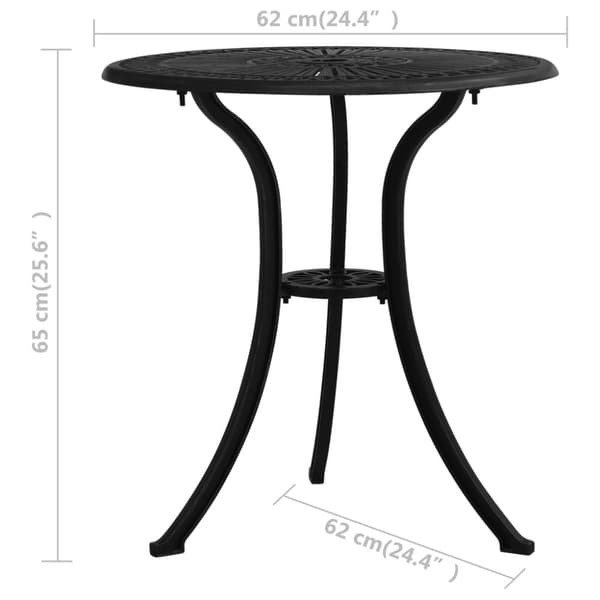 Caféset 3 delar gjuten aluminium svart