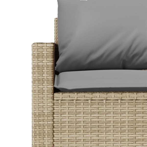 Matgrupp för trädgården med dynor 2 delar beige konstrotting
