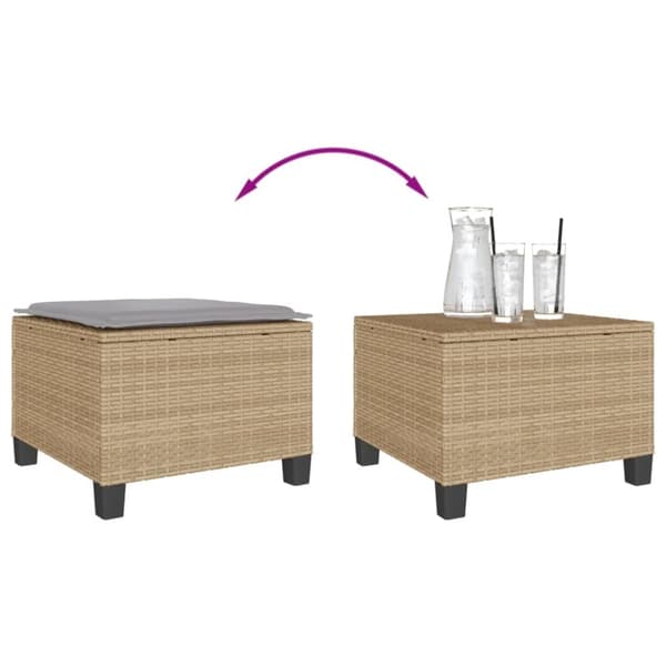 Bistrogrupp med dynor 3 delar beige konstrotting