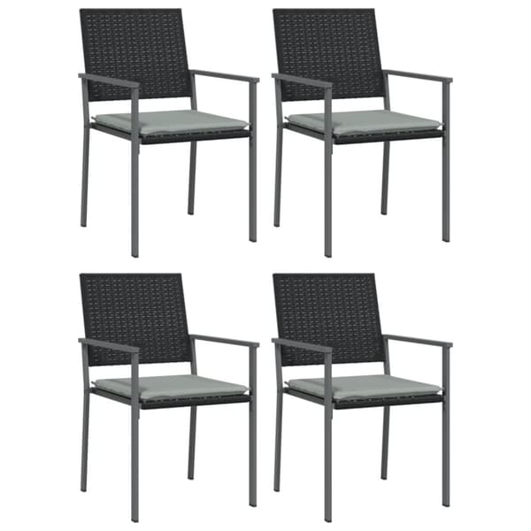 Matgrupp för trädgården dynor 5 delar konstrottning & stål