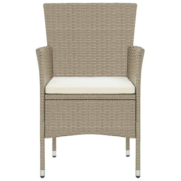 Matgrupp för trädgården 3 delar konstrotting beige