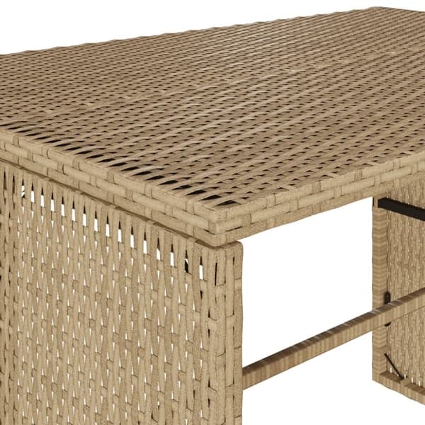 Matgrupp för trädgården 3 delar med dynor beige konstrotting