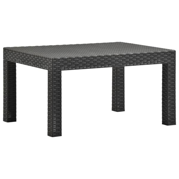Loungegrupp för trädgården 2 delar m. dynor PP-rotting antracit