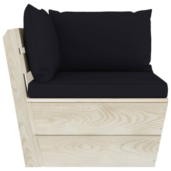 Pallsoffa 2-sits med dynor granträ