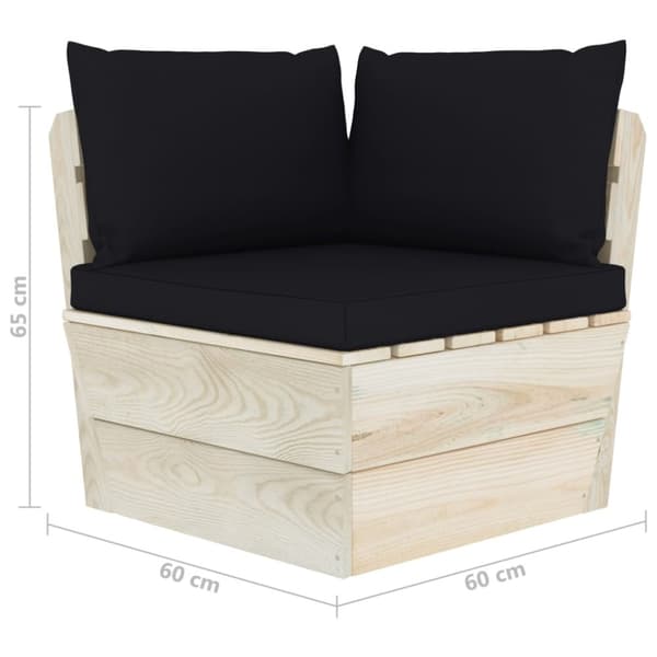 Pallsoffa 2-sits med dynor granträ
