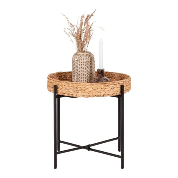 Sidebord, Naro, 50x48.5 cm, Sort/Naturlig