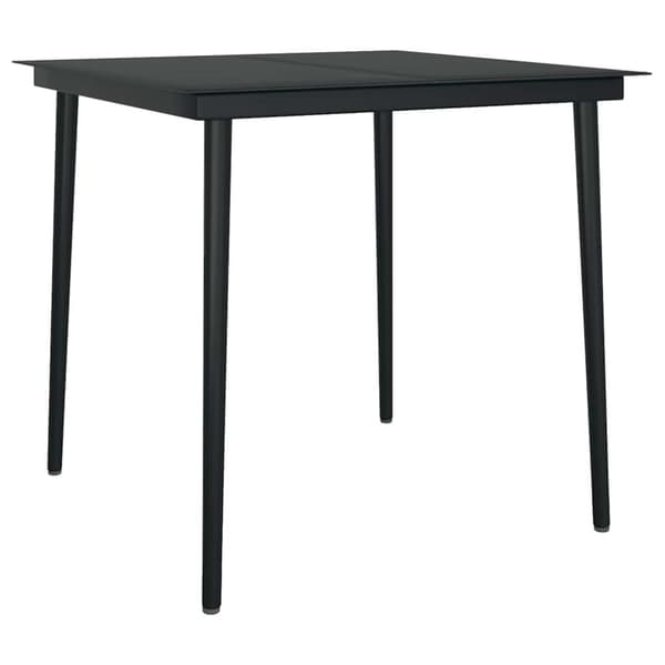 Matgrupp för trädgård med dynor 3 delar svart konstrotting&glas