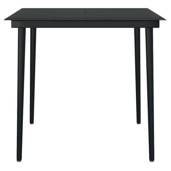Matgrupp för trädgård med dynor 3 delar svart konstrotting&glas