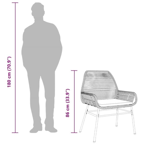 Matgrupp för trädgård med dynor 3 delar svart konstrotting&glas