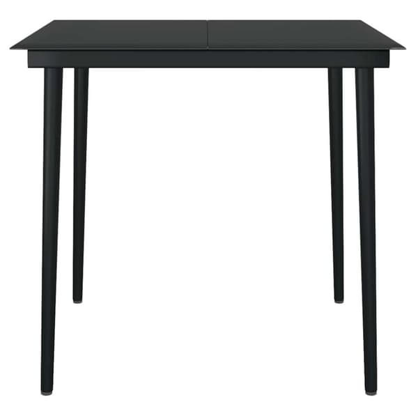Matgrupp för trädgård med dynor 3 delar svart konstrotting&glas