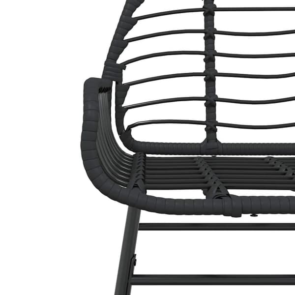 Matgrupp för trädgården 3 delar svart konstrotting och glas