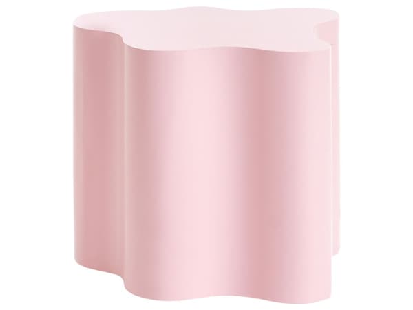 Sidebord Lyserød Træ Moderne Hjørnebord Sofa Bord til Kaffe Organisk Hjørnesidebord Asymmetrisk Hjørnemøbel Lav Bord