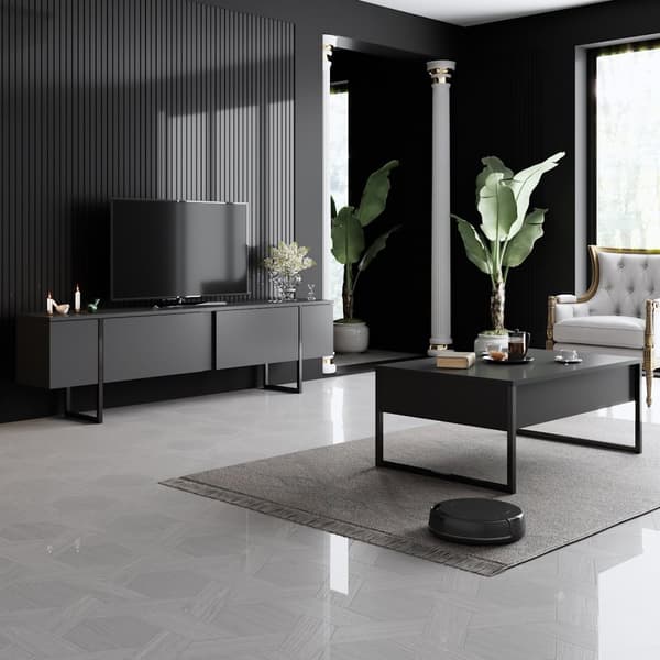 Sofabord, Luxe, 90x60 cm, Sort