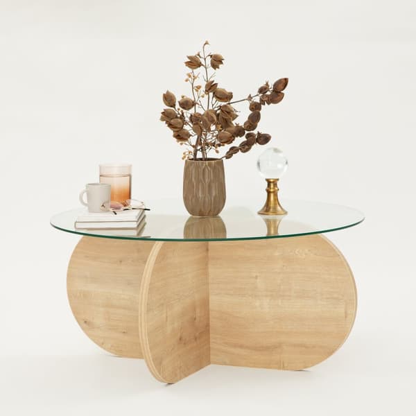 Sofabord i glas, 75x35x75 cm, safir