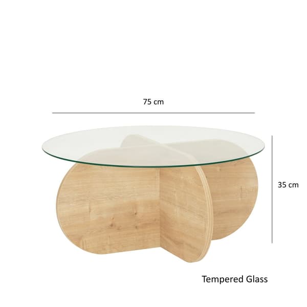 Sofabord i glas, 75x35x75 cm, safir