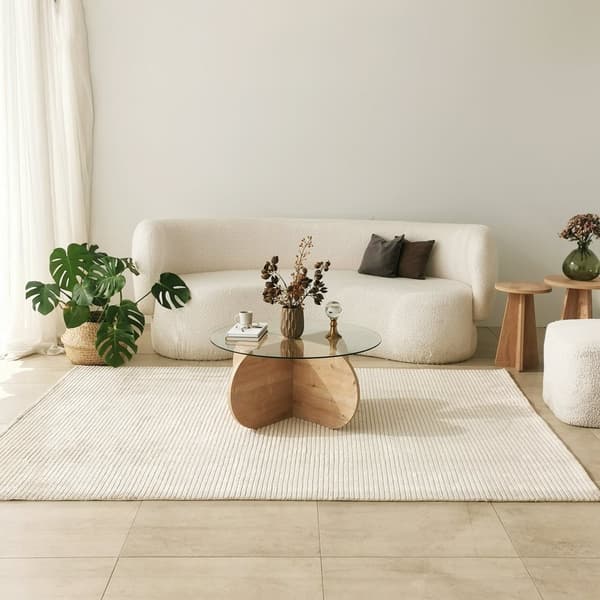 Sofabord i glas, 75x35x75 cm, safir