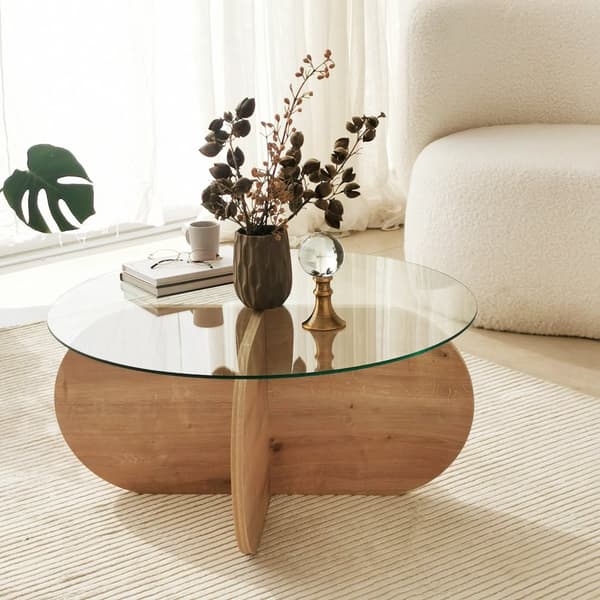 Sofabord i glas, 75x35x75 cm, safir