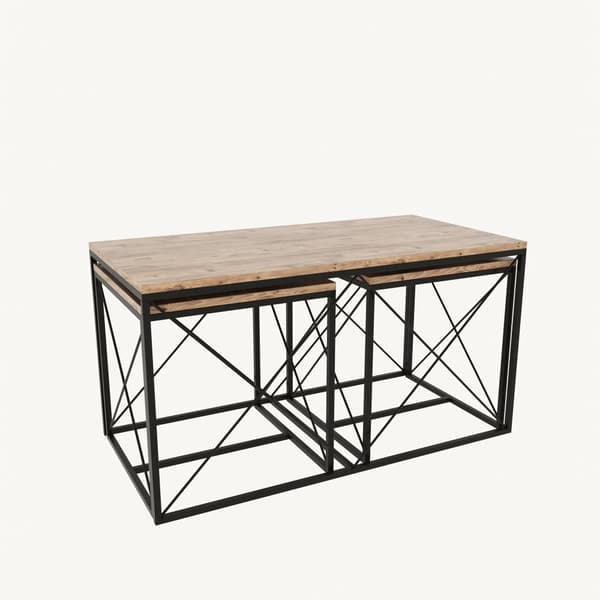 Soffbordsset, 100x52x50 cm, brunt