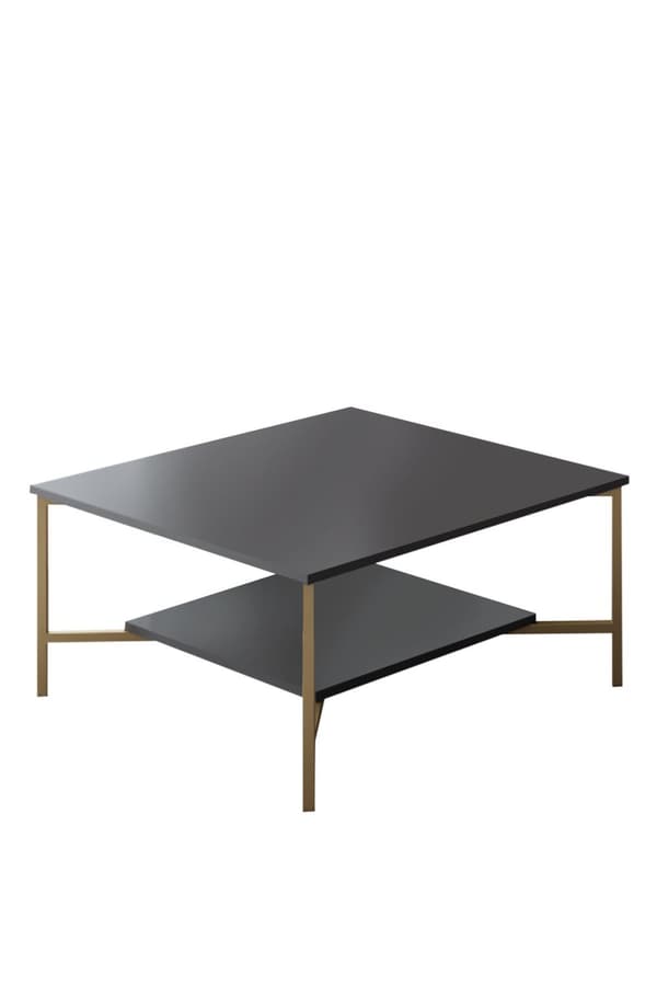Soffbord, Gold Line, 80x80 cm, antracit