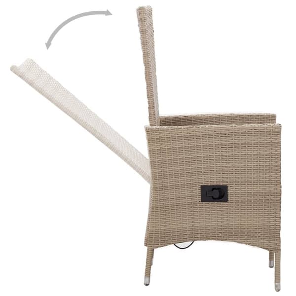 Matgrupp för trädgården med dynor 3 delar beige