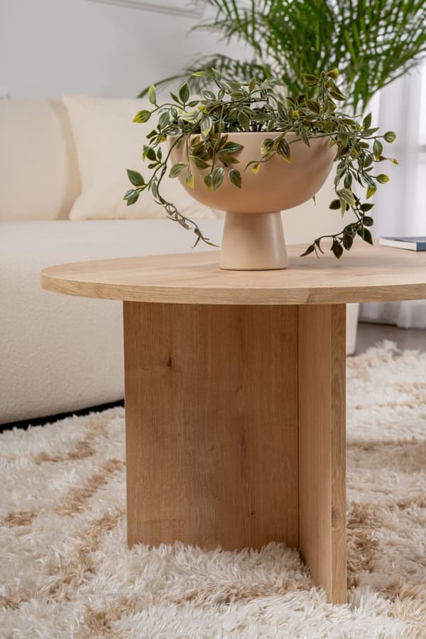 Ovalt soffbord, Sobel, 119x40x60 cm, brunt